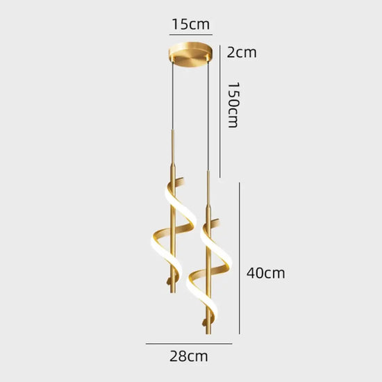 Design Ondulé Polino En Led Métal B - Doré / Chaude Luminaire Chambre