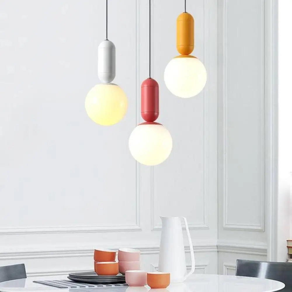 Design suspension boule couleurs Macaron