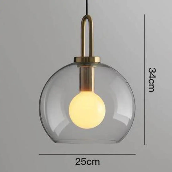 Design Suspension Boule En Verre A - 25Cm Luminaire Chambre