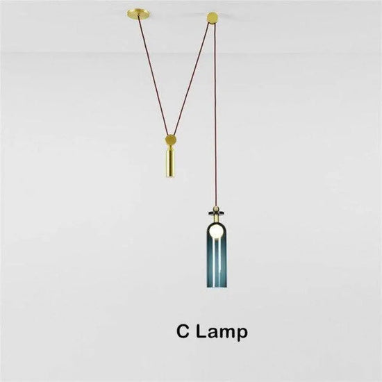 Design Suspension Multi-Lampes Pulley C Luminaire Chambre