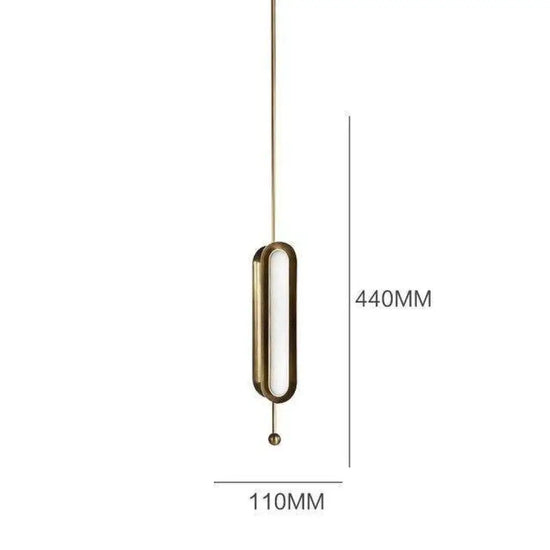 Élégant Lustre Led À Double Base Gold 11 X 44Cm Luminaire Chambre