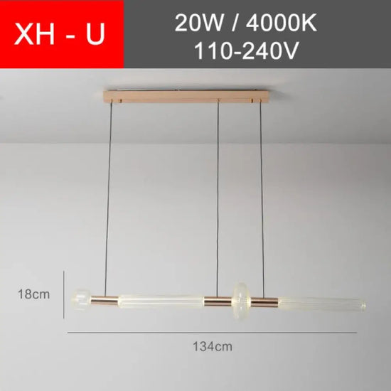 Florina Led Suspension Verre Moderne U Luminaire Chambre