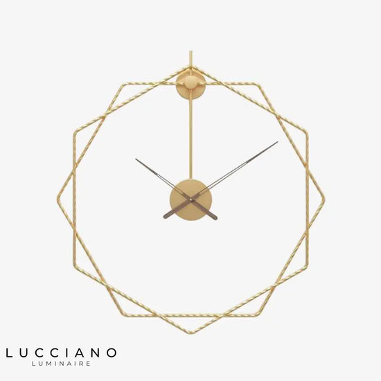 Horloge Murale Hexagone Métal Design A / 50Cm Luminaire Doré