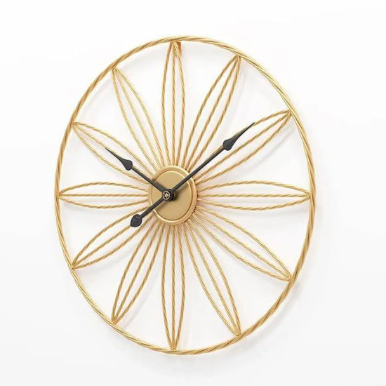 Horloge Murale Rétro En Métal Hollow Doré / 50Cm Luminaire Doré