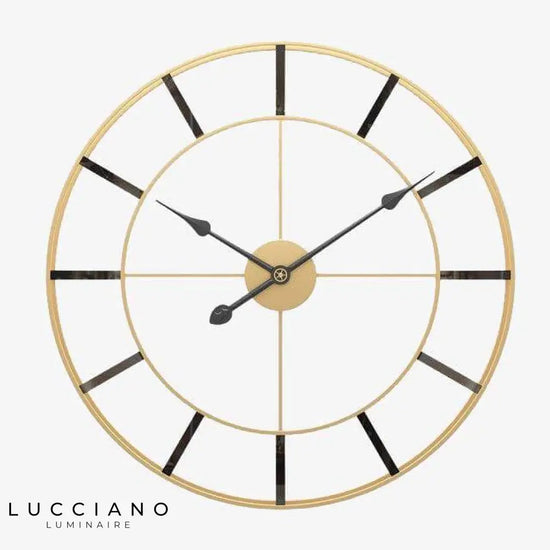 Horloge Murale Ronde Dorée 50Cm Nordic A Luminaire Doré