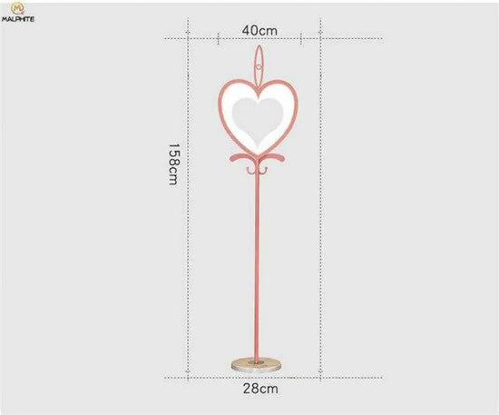 Lampadaire Coeur Rose Cadeau Luminaire Chambre