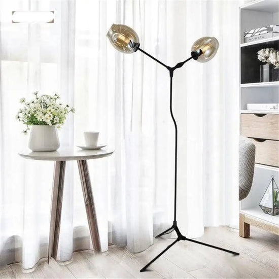 Lampadaire Design À Deux Globes Verre B Luminaire Chambre