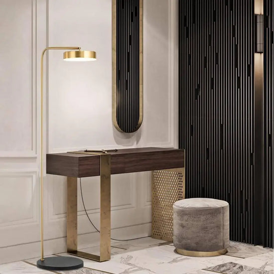 Lampadaire Design Doré Arrondi Luminaire Chambre