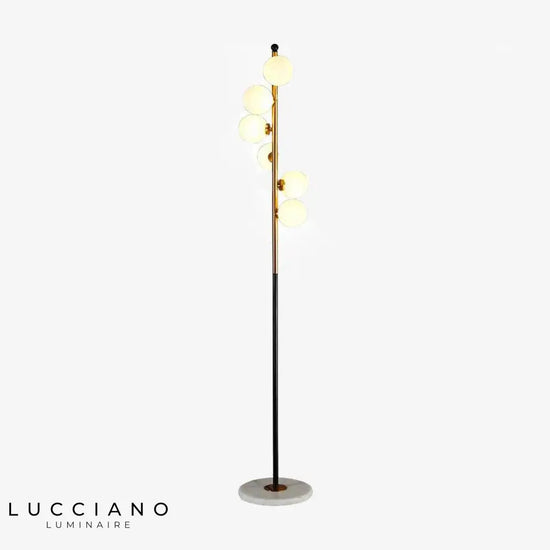 Lampadaire Led Doré Boule Verre 160Cm Luminaire Chambre