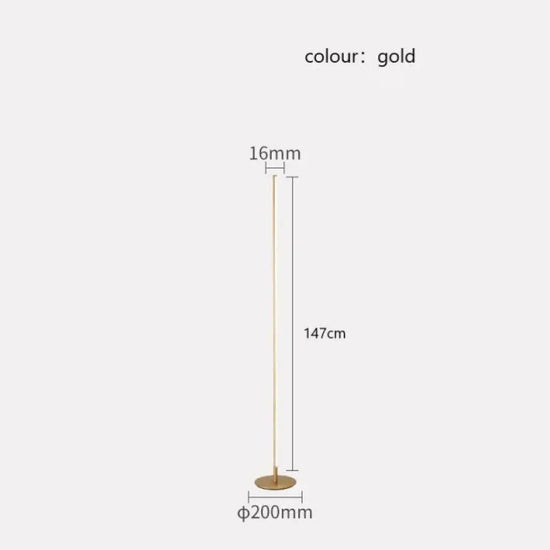 Lampadaire Led Lucien Minimaliste Design Doré Luminaire Doré