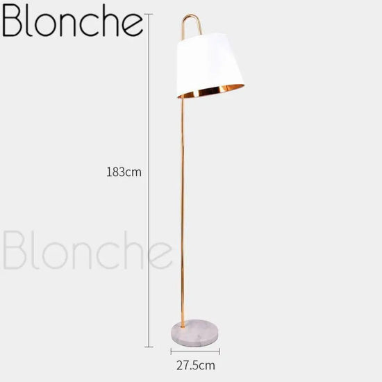 Lampadaire Marbre Led Abat-Jour Doré Luminaire Chambre