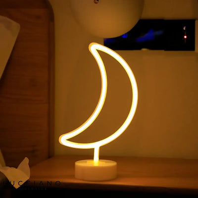 Lámpara LED blanca con forma de luna