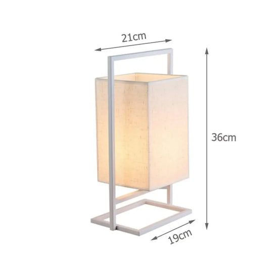Lampe Bureau Rétro Tissu Métal Blanc Luminaire Chambre
