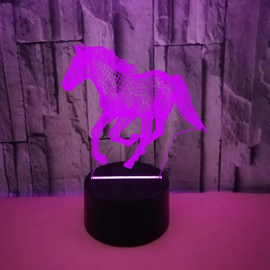 Lampe de chevet 3D LED Cheval