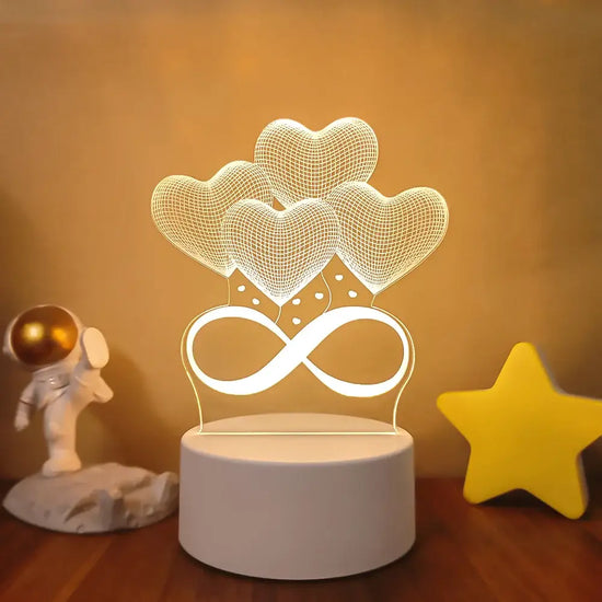 Lampe de chevet 3D pour Amoureux