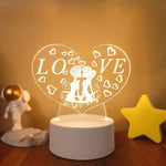 Lampe de chevet 3D pour Amoureux