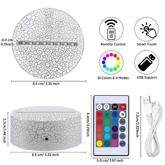 Lampe De Chevet 3D Tactile Chat