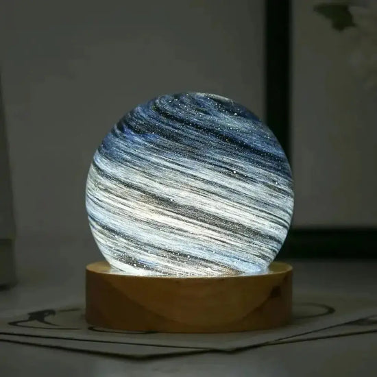 Lampe de chevet en Verre Planète 3D