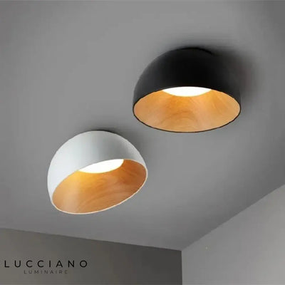 Lámpara de noche fijada al techo de madera japonesa