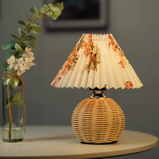 Lampe de chevet Industrielle Bois en Tissu
