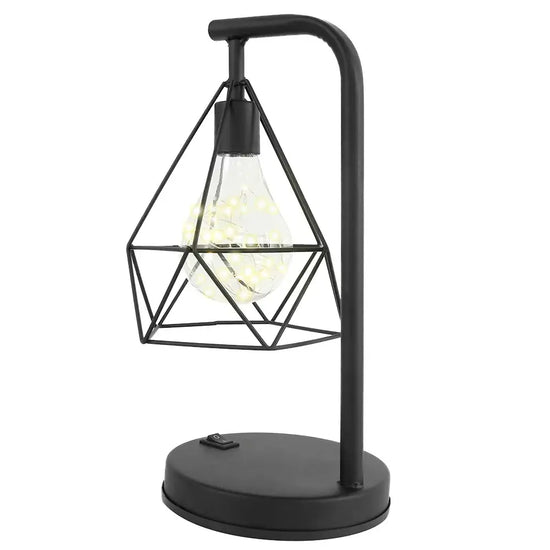 Lampe de Chevet Noire Industrielle Géométrique