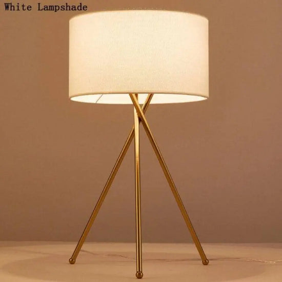 Lampe Design Or Avec Abat-Jour Tissu Chaude Luminaire Chambre