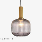 Lampe En Verre Coloré Et Or Luminaire Doré