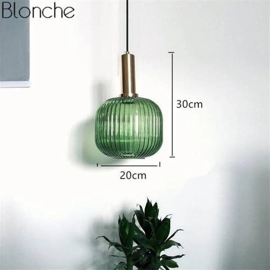 Lampe En Verre Coloré Et Or Vert Luminaire Doré