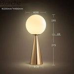 Lampe Led Conique Avec Boule Verre Doré Luminaire Chambre