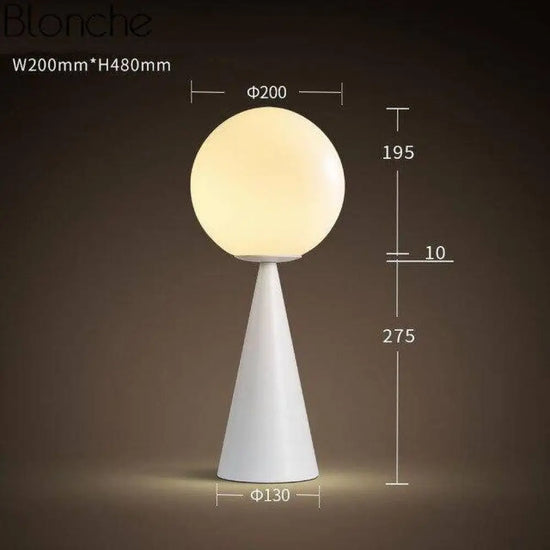 Lampe Led Conique Avec Boule Verre Luminaire Chambre