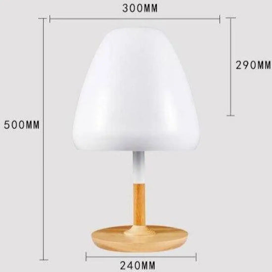 Lampe Led Design Bois Et Abat-Jour Arrondi Luminaire Chambre