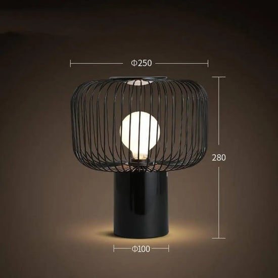 Lampe Led Design Cage Noire À Poser B / A Luminaire Chambre