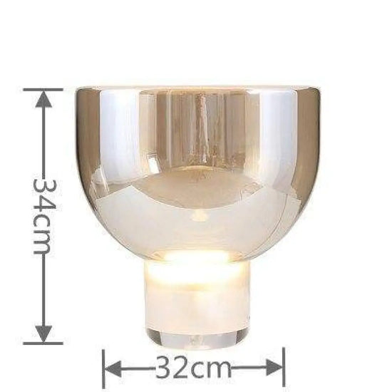 Lampe Led Design En Verre Coloré 32 X 34Cm / Marron Fumé Luminaire Chambre