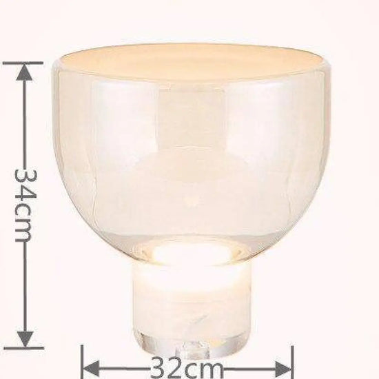 Lampe Led Design En Verre Coloré 32 X 34Cm / Rose Nacré Luminaire Chambre