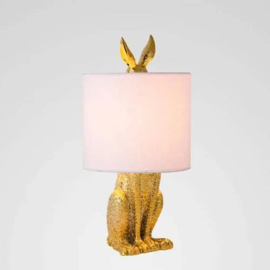 Lampe Led Design Lapin En Résine Doré Luminaire Chambre