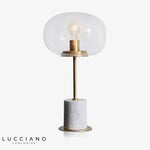 Lampe Led Design Marbre Et Verre Blanc Luminaire Chambre