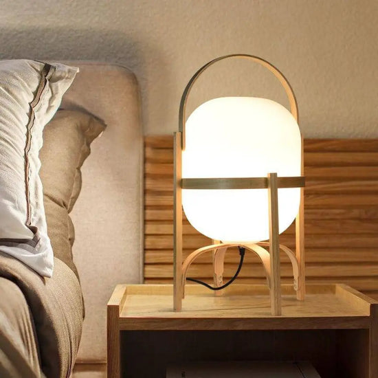 Lampe Led Japonaise En Bois Luminaire Chambre