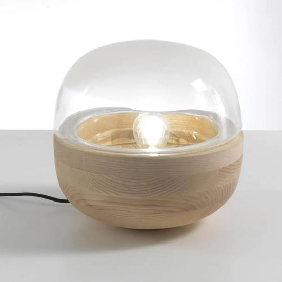 Lampe Led Moderne Bois Et Verre Beige Luminaire Chambre