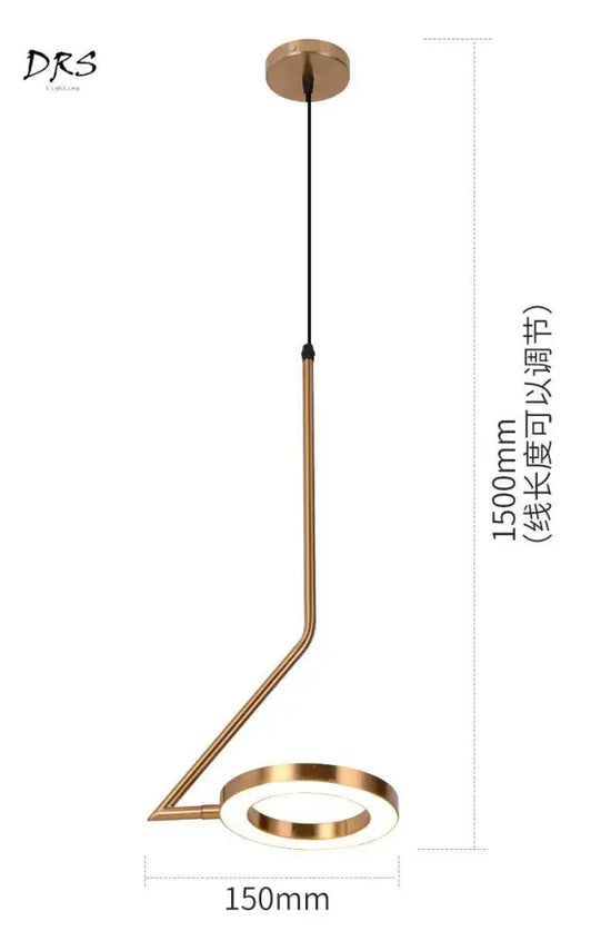 Lampe Led Ronde Dorée Suspendue Luminaire Chambre