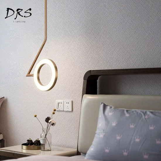 Lampe Led Ronde Dorée Suspendue Luminaire Chambre