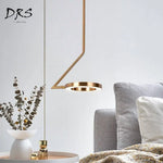 Lampe Led Ronde Dorée Suspendue Luminaire Chambre