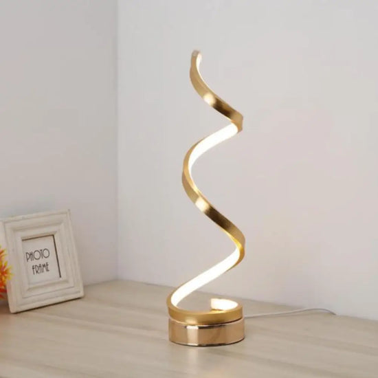 Lampe Led Spirale Design Dormitory Doré Luminaire Chambre