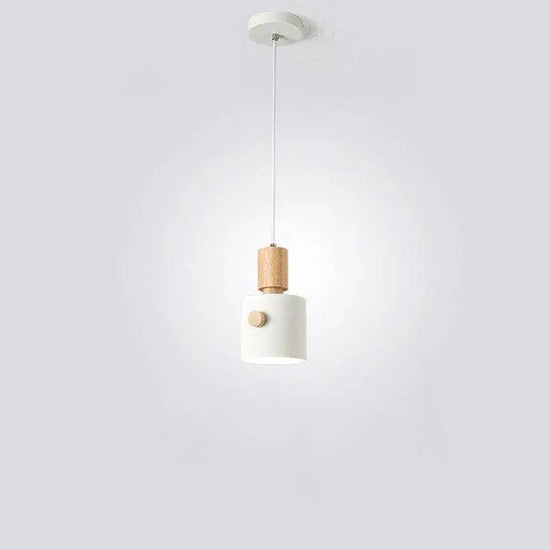 Lampe Led Suspendue Bois Coloré Blanc Luminaire Chambre