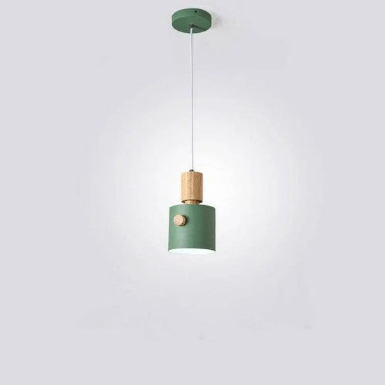 Lampe Led Suspendue Bois Coloré Vert Luminaire Chambre