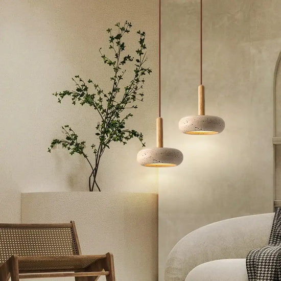 Lampe LED Suspendue en Pierre