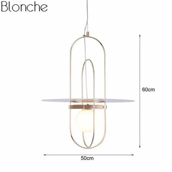 Lampe Led Suspendue Nordique Métal-Verre A Luminaire Chambre