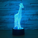 Lampe LED tactile en forme de girafe 3D
