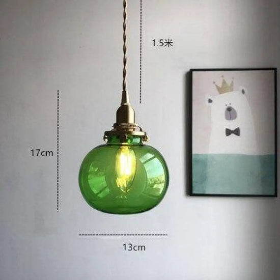 Lampe Led Verre Coloré Jiamen Vert Luminaire Chambre