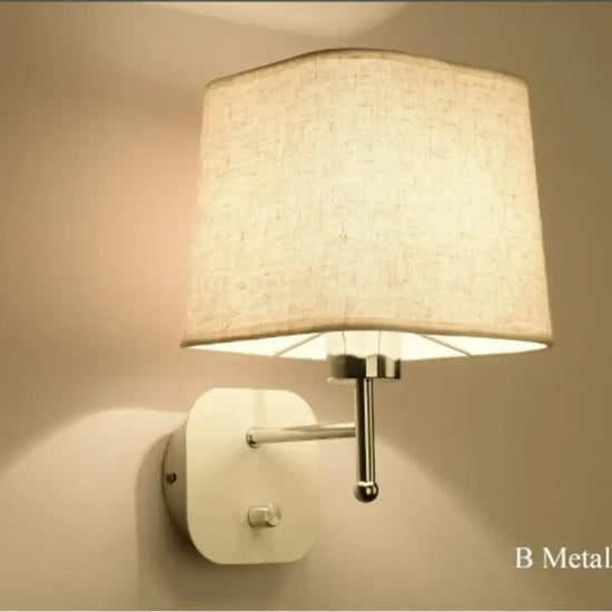 Lampe Murale Led Tissu E27 B Base En Métal Applique Murale Chambre