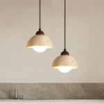 Lampe suspendu en marbre jaune